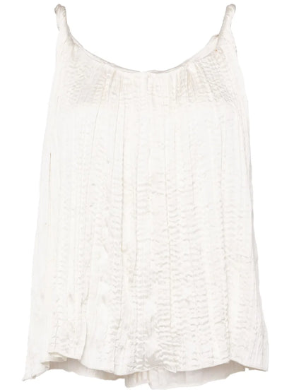 Plissé-Effect Sleeveless Blouse