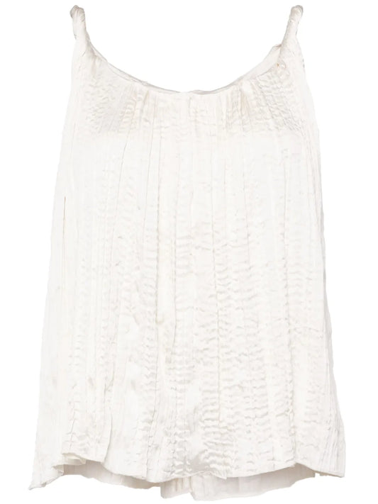 Plissé-Effect Sleeveless Blouse