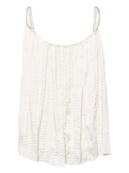 Plissé-Effect Sleeveless Blouse
