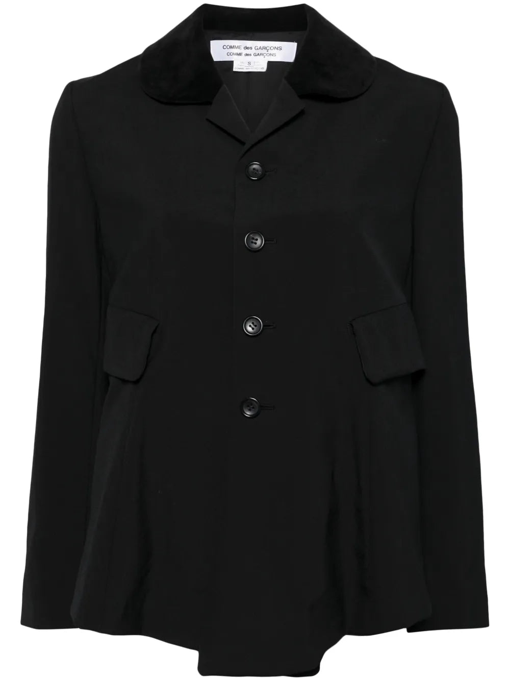 Cotton-Wool Blend Button-Up Blazer