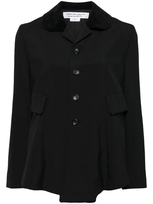 Cotton-Wool Blend Button-Up Blazer