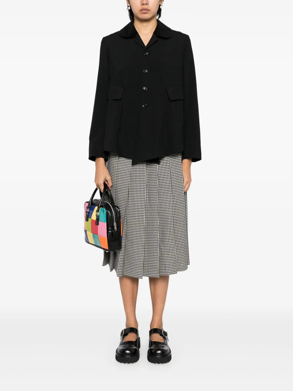 Cotton-Wool Blend Button-Up Blazer