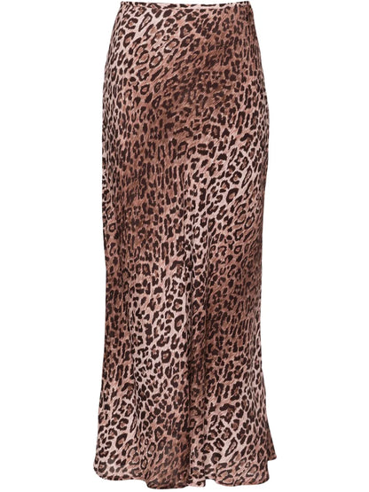 Kelly Leopard-Print Silk Midi Skirt