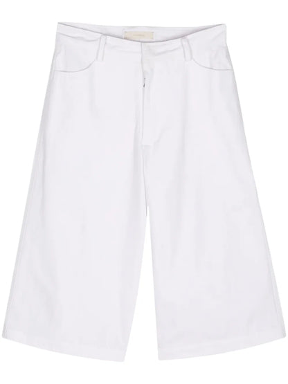 Wide-Leg Canvas Shorts