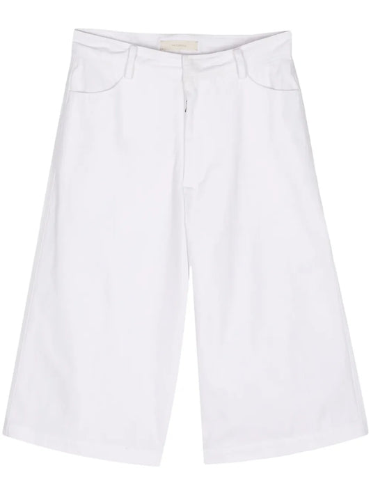 Wide-Leg Canvas Shorts