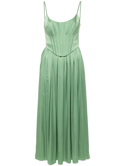 Silk Corset Midi Dress