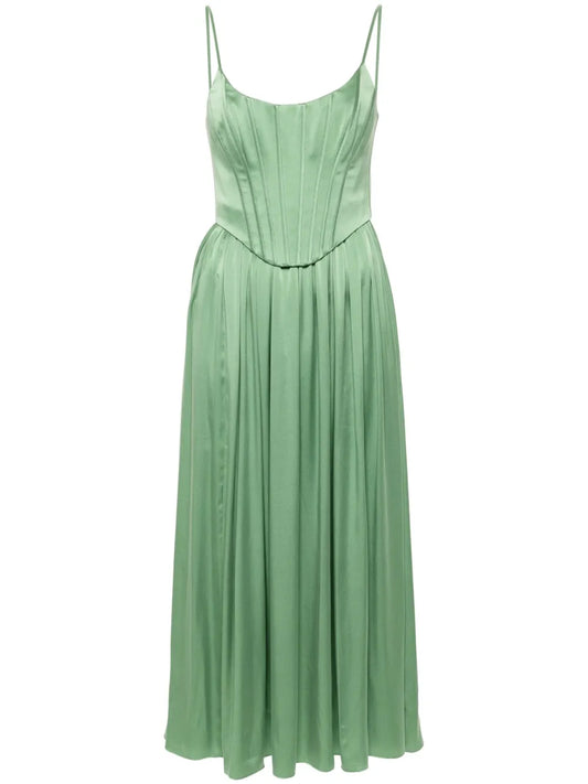 Silk Corset Midi Dress