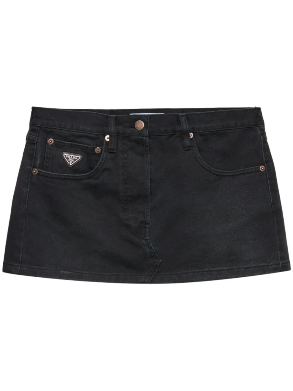 Low-Rise Denim Mini-Skirt