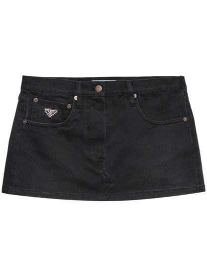Low-Rise Denim Mini-Skirt