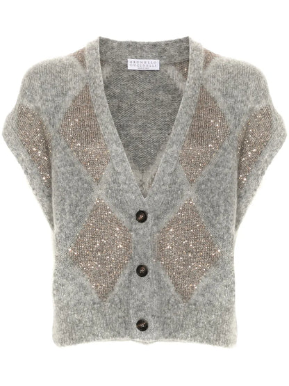 Sequin-Embellished Cardigan