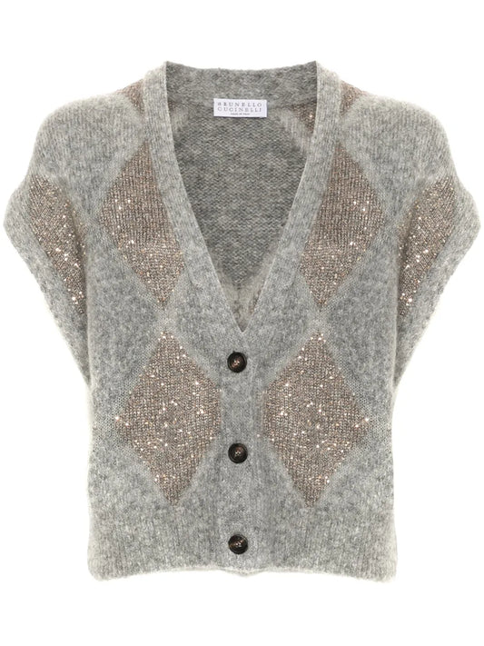 Sequin-Embellished Cardigan