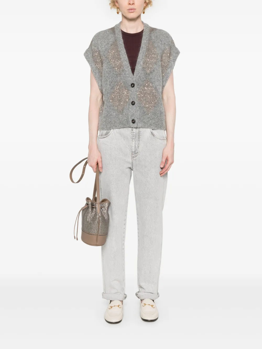 Sequin-Embellished Cardigan
