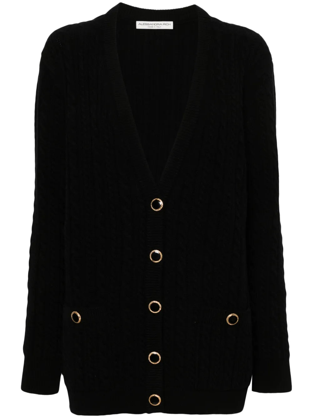 Cable-Knit Wool Cardigan