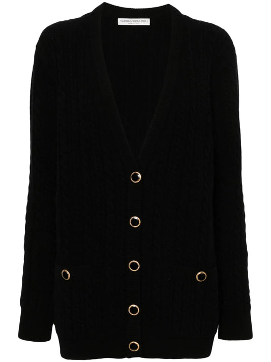 Cable-Knit Wool Cardigan
