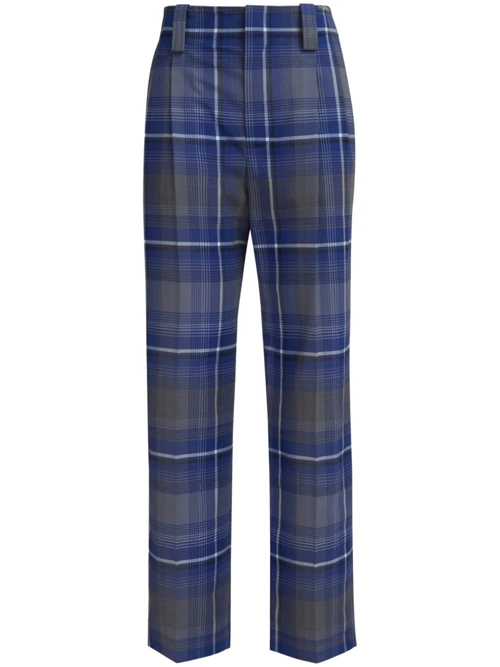 Check-Print Tailored Trousers