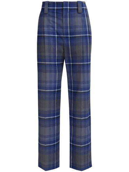 Check-Print Tailored Trousers