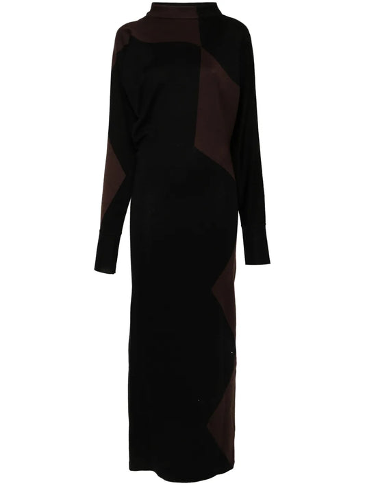 Scoop-Back Knitted Maxi Dress