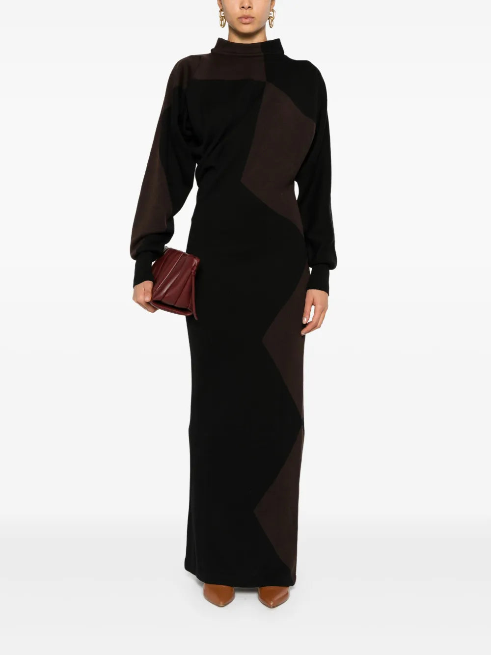 Scoop-Back Knitted Maxi Dress