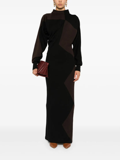 Scoop-Back Knitted Maxi Dress