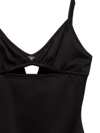 Triangle-Logo Cut-Out Swimsuit