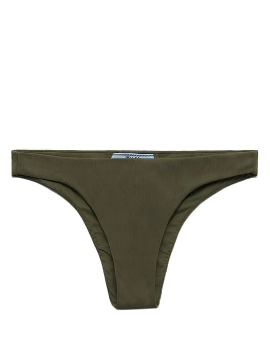 High-Cut Fine-Ribbed Bikini Bottoms
