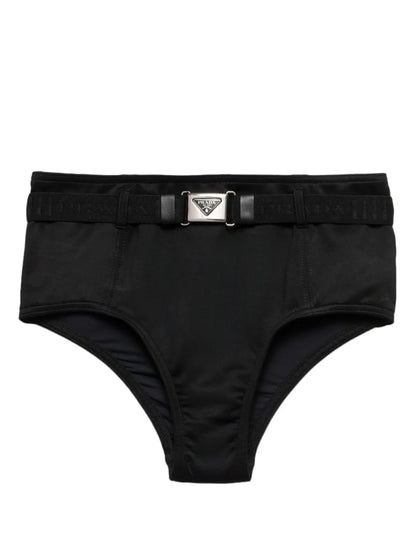 Triangle-Logo Belted Bikini Bottoms