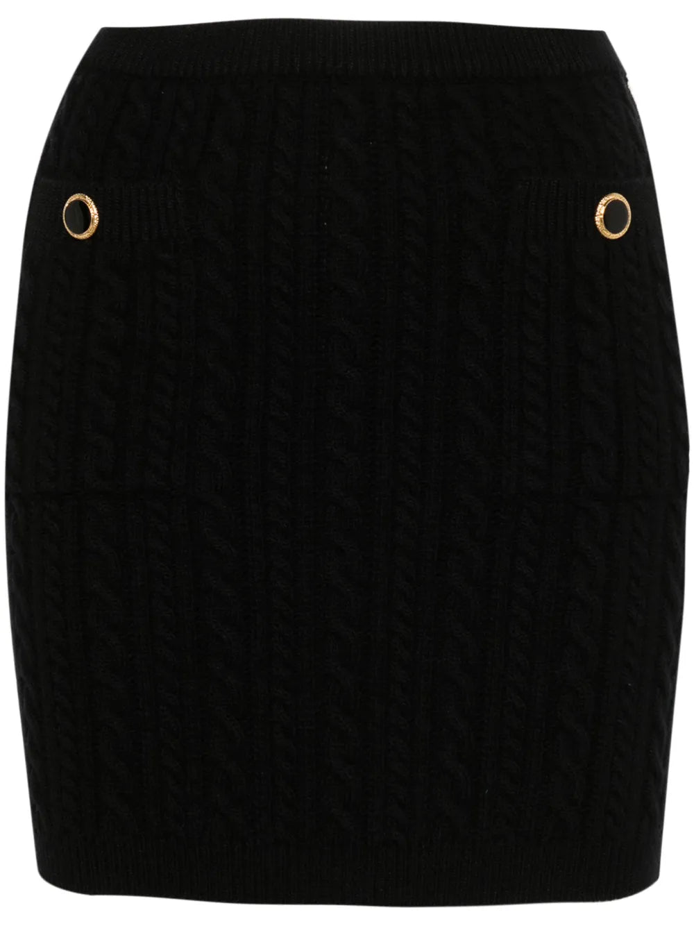 Cable-Knit Wool Mini Skirt