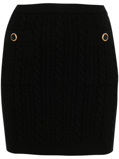 Cable-Knit Wool Mini Skirt