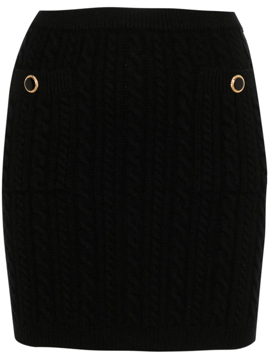 Cable-Knit Wool Mini Skirt
