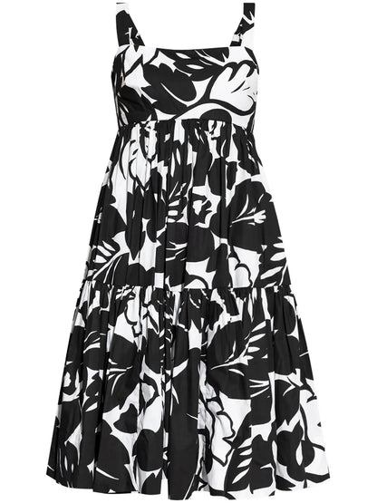 Floral-Print Square-Neck Dress
