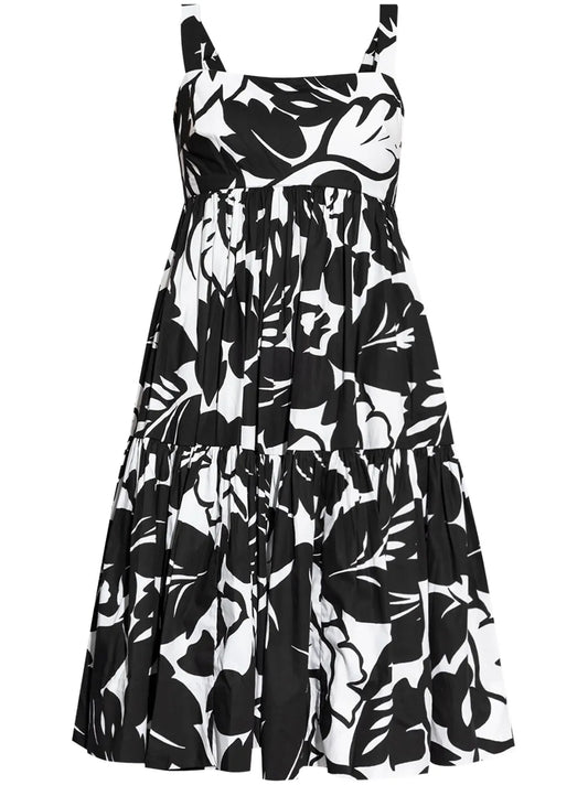 Floral-Print Square-Neck Dress