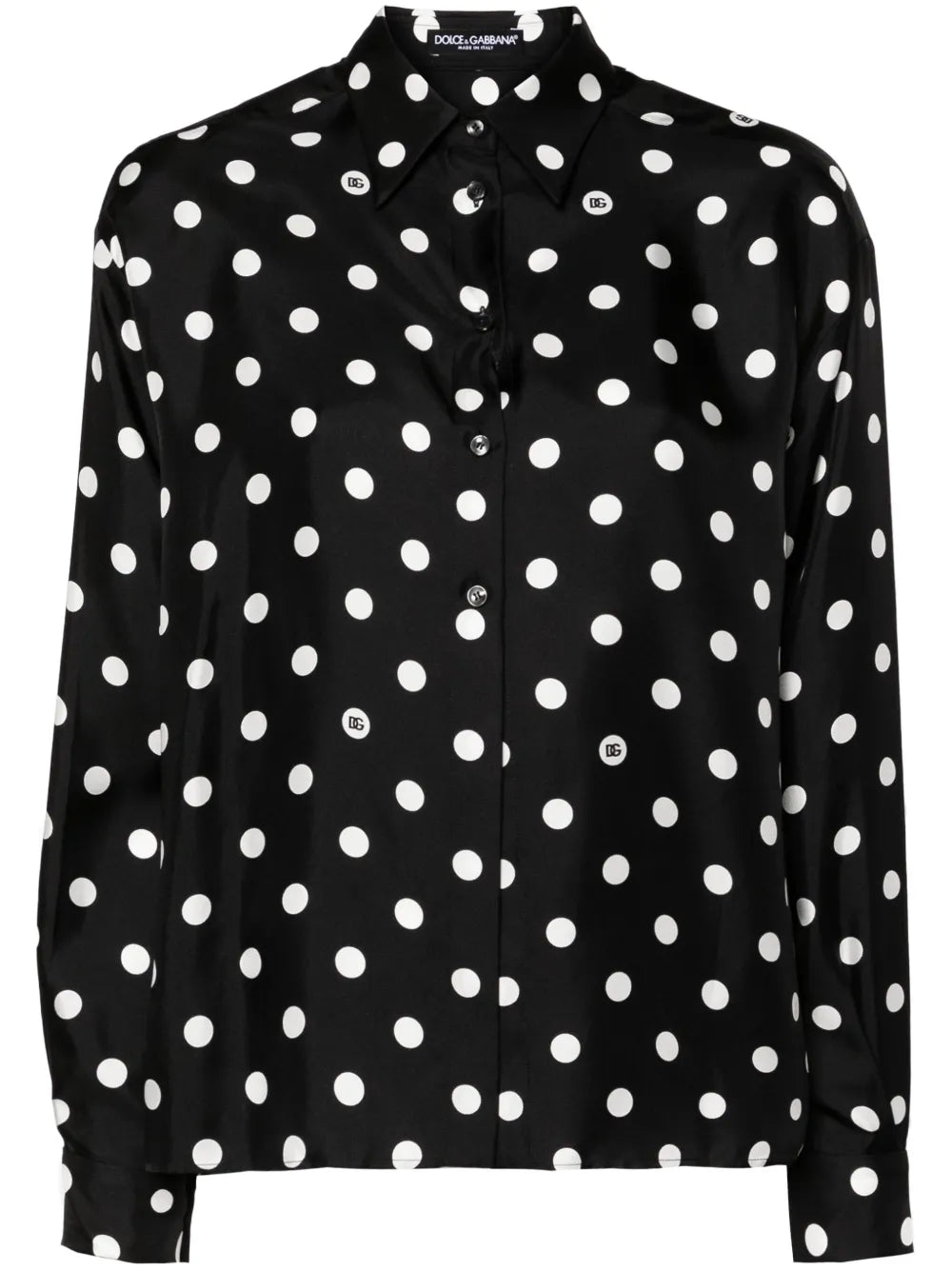 Polka-Dot Silk Shirt