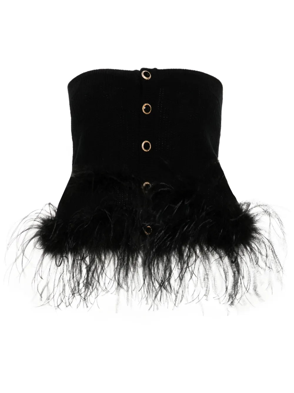 Feather-Trim Mini Skirt