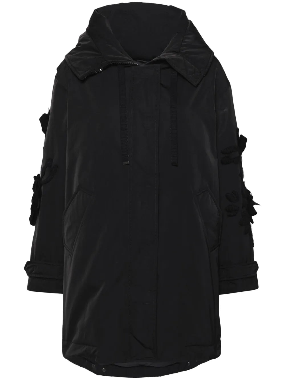 Floral-Appliqué Puffer Jacket
