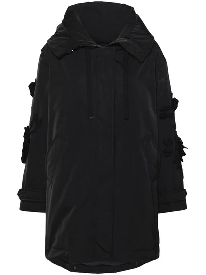 Floral-Appliqué Puffer Jacket