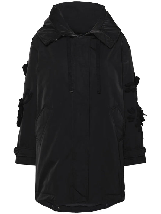 Floral-Appliqué Puffer Jacket