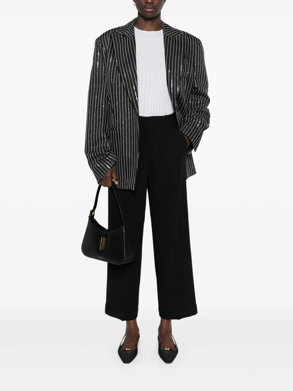 Pleated Straight-Leg Trousers