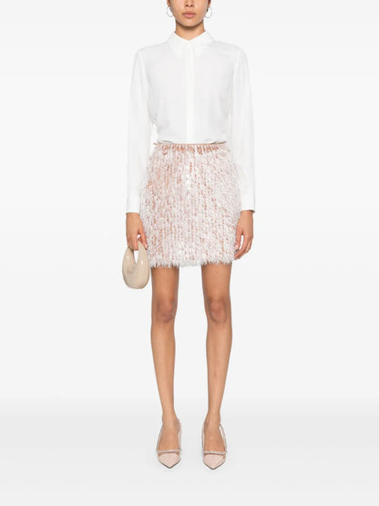Logo-Jacquard Georgette Blouse