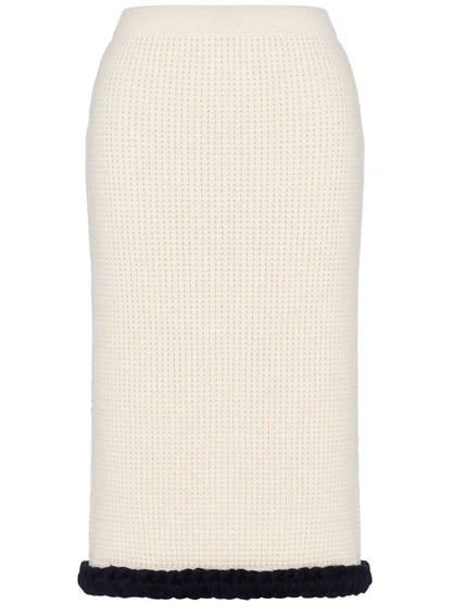 Waffle Knit Virgin Wool Skirt
