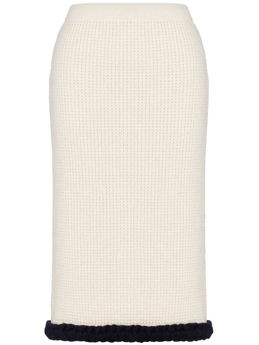 Waffle Knit Virgin Wool Skirt