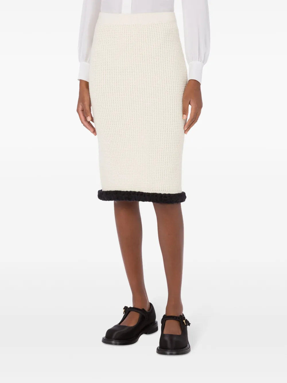 Waffle Knit Virgin Wool Skirt