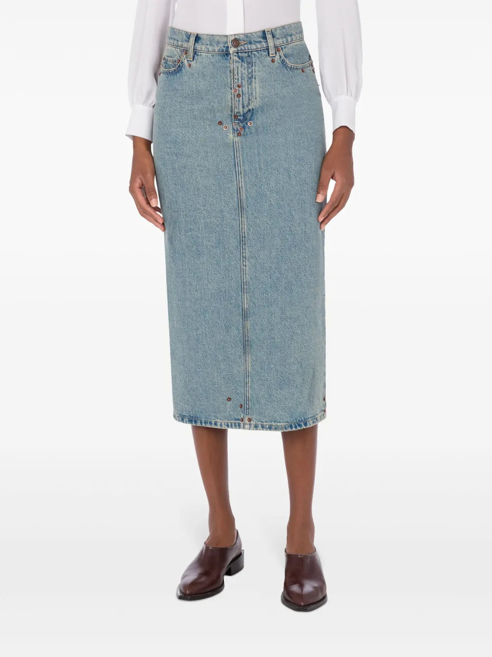 Mid-Rise Denim Skirt