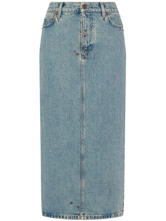 Mid-Rise Denim Skirt