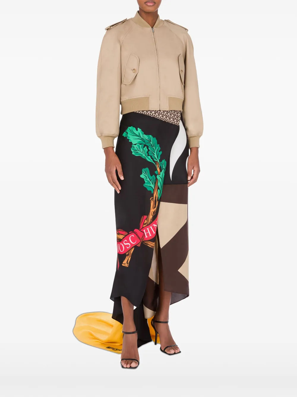 Raglan-Sleeve Cropped Bomber Jacket