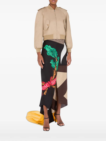 Raglan-Sleeve Cropped Bomber Jacket