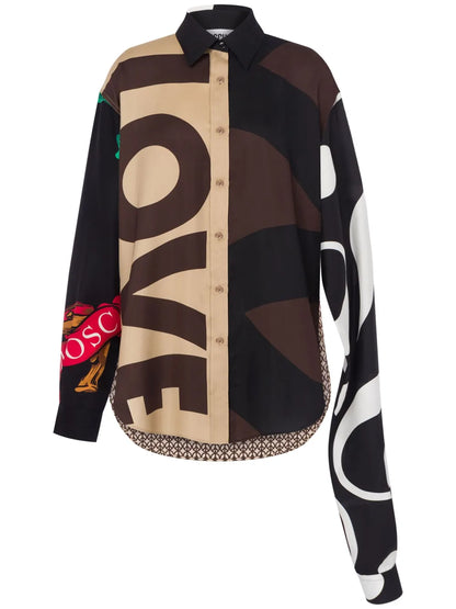 Asymmetric Colour-Block Shirt