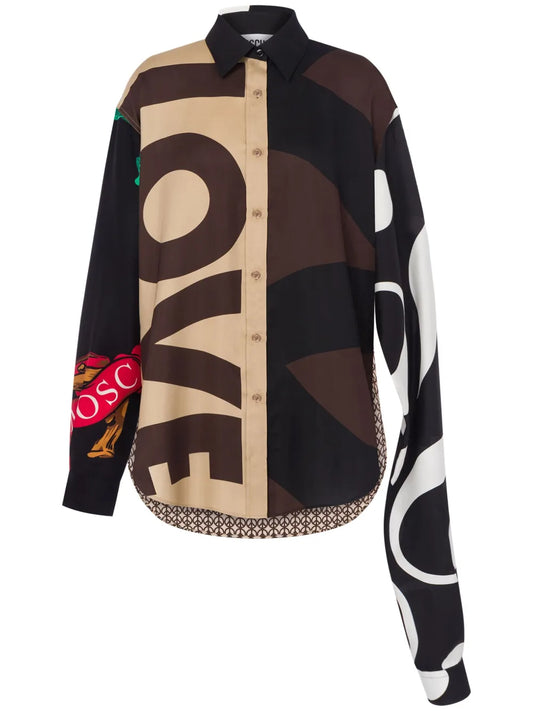 Asymmetric Colour-Block Shirt