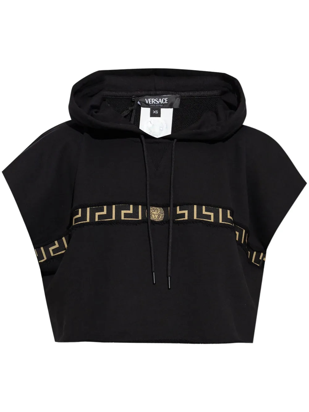 Greca Border Cropped Hoodie