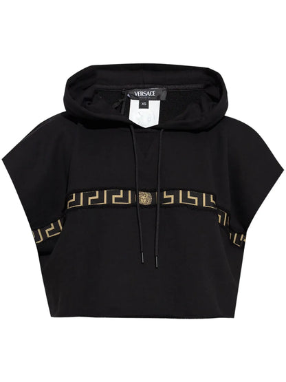 Greca Border Cropped Hoodie