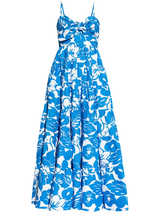 Floral-Print Knot-Detail Midi Dress